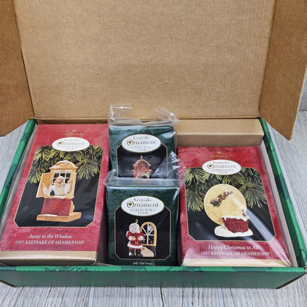 1997 Hallmark Keepsake Ornament Club Kit Night Before Christmas Set‎ of 4 NEW